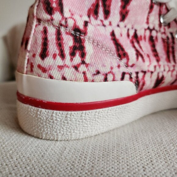 Isabel Marant Benkeen Red/Pink Tie-Dye Canvas High-Top Sneakers — US 7 - Picture 13 of 14